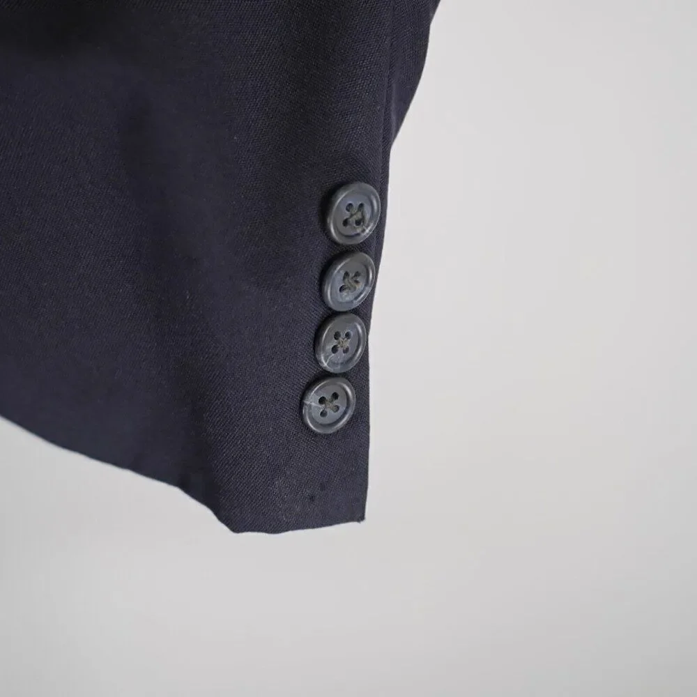 Hart Schaffner Marx Micron 2000 Wool Blue 2‎ Button Suit Jacket / Blazer 48L